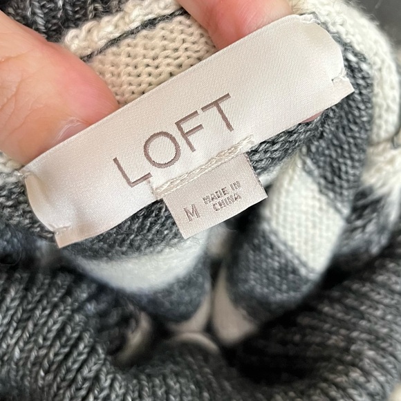 LOFT Striped Turtleneck Sweater - Cotton Acrylic Blend - Picture 8 of 12